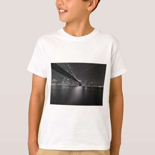 Schwarz-weiße New York City Skyline T-Shirt (Vorderseite)
