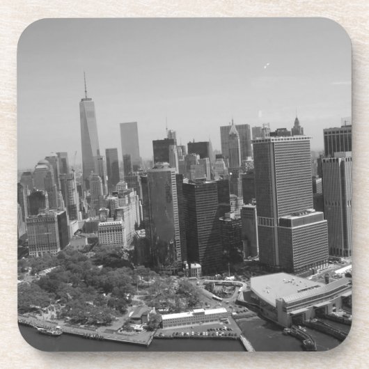 Schwarz-weiße New York City Skyline Untersetzer (Vorderseite)