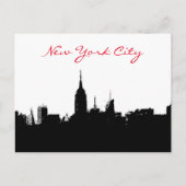 Schwarz-weiße New York Skyline Silhouette Postkart Postkarte (Vorderseite)