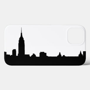 Schwarz-weiße New Yorker Silhouette iPhone 13 Hülle