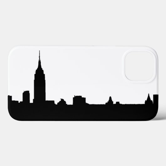 Schwarz-weiße New Yorker Silhouette Case-Mate iPhone Hülle (Rückseite (Horizontal))