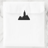 Schwarz-weiße New Yorker Silhouette Dreieckiger Aufkleber (Tasche)