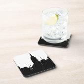 Schwarz-weiße New Yorker Silhouette Getränkeuntersetzer (Rechte Seite)