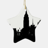 Schwarz-weiße New Yorker Silhouette Keramikornament (Rechts)