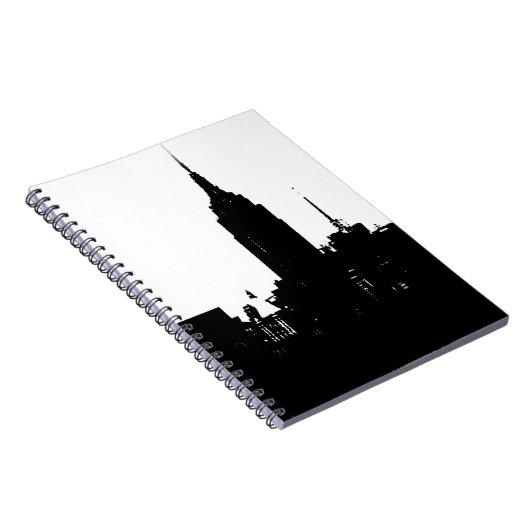 Schwarz-weiße New Yorker Silhouette Notizblock (Rechte Seite)