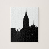 Schwarz-weiße New Yorker Silhouette Puzzle (Vertikal)