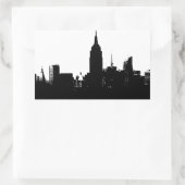Schwarz-weiße New Yorker Silhouette Rechteckiger Aufkleber (Tasche)