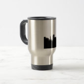 Schwarz-weiße New Yorker Silhouette Reisebecher (Vorderseite Links)