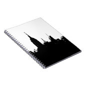 Schwarz-weiße New Yorker Silhouette Skyline-Notebo Notizblock (Rechte Seite)