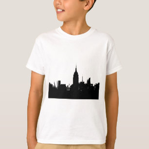 Schwarz-weiße New Yorker Silhouette T-Shirt