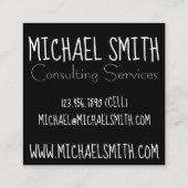 Schwarz-weiße New Yorker Taube Seagull Bird NYC Quadratische Visitenkarte (Rückseite)