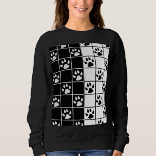 Schwarz-weiße Niedliche Windows-Paarung Kariert Sweatshirt