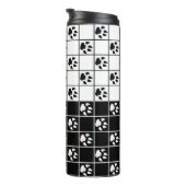 Schwarz-weiße Niedliche Windows-Paarung Kariert Thermosbecher (Nach rechts gedreht)