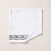 Schwarz-weiße norwegische Grenze Badhandtuch Set (Waschlappen)