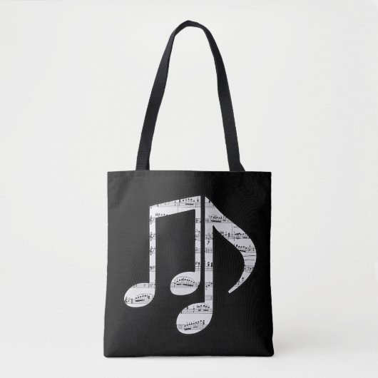 Schwarz-weiße Noten Tasche (Vorderseite)