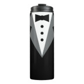 Schwarz-weiße offizielle Tuxedo-Hochzeit Thermosbecher (Vorderseite)