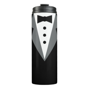 Schwarz-weiße offizielle Tuxedo-Hochzeit Thermosbecher