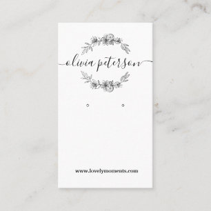 Schwarz-weiße Ohrring-Schmuckkarte Visitenkarte