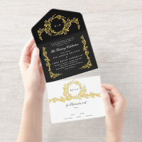 Schwarz-weiße Oldtimer-Hochzeit