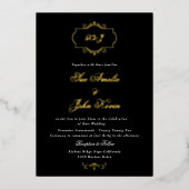 Schwarz-weiße Oldtimerhochzeit Folieneinladung (Vorderseite)