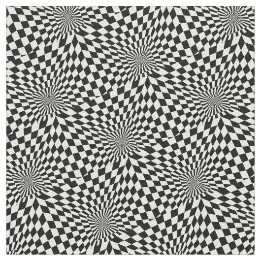 Schwarz-weiße optische Täuschung des Karos Stoff (Nahaufnahme)