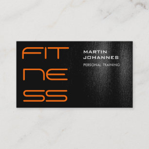Schwarz-weiße Orange Modern Business Card Visitenkarte