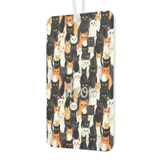 Schwarz-weiße Orangenkatzen Autolufterfrischer (Links)