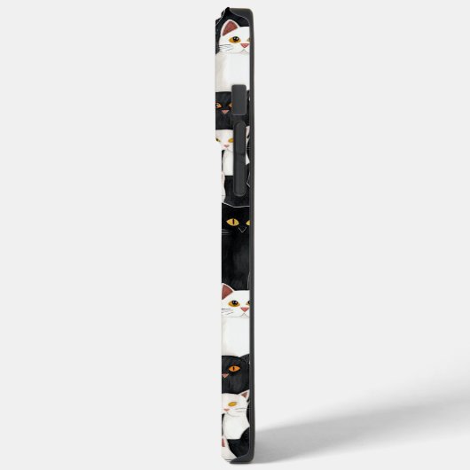 Schwarz-weiße Orangenkatzen Case-Mate iPhone Hülle (Rückseite / Links)