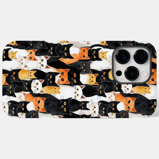 Schwarz-weiße Orangenkatzen Case-Mate iPhone Hülle (Rückseite (Horizontal))