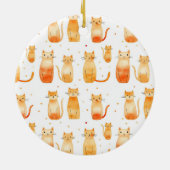 Schwarz-weiße Orangenkatzen Keramik Ornament (Hinten)