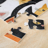 Schwarz-weiße Orangenkatzen Puzzle (Seite)