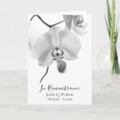 Schwarz-weiße Orchideen auf Bestattungsdienst Programm (Vorderseite)