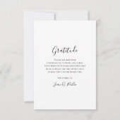 Schwarz-weiße Orchideen auf Stem Beerdigung Beilei Dankeskarte (Rückseite)