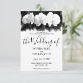 Schwarz-weiße Orchideen Einladung (Stehend Vorderseite)