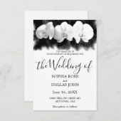 Schwarz-weiße Orchideen Einladung (Vorne/Hinten)