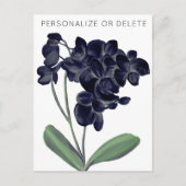 Schwarz-weiße Orchideenflora Personalisiert Postkarte (Vorderseite)