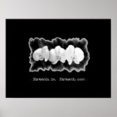 Schwarz-weiße Orchideenmalerei Poster (Vorne)