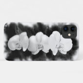 Schwarz-weiße Orchideenmalerei tropisch Case-Mate iPhone Hülle (Rückseite (Horizontal))
