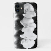 Schwarz-weiße Orchideenmalerei tropisch Case-Mate iPhone Hülle (Rückseite)