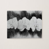 Schwarz-weiße Orchideenmalerei tropisch Puzzle (Horizontal)