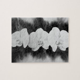 Schwarz-weiße Orchideenmalerei tropisch Puzzle