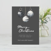 Schwarz-weiße Ornamente Minimalistische Weihnachts (Stehend Vorderseite)