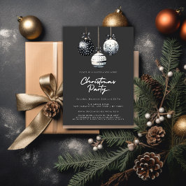 Schwarz-weiße Ornamente Minimalistisches Party Einladung