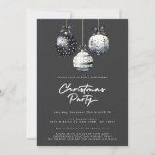 Schwarz-weiße Ornamente Minimalistisches Party Einladung (Vorderseite)