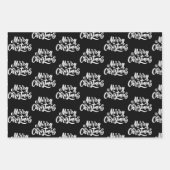 Schwarz-weiße Ornamente - Muster Geschenkpapier Set (Vorderseite 3)