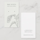 Schwarz-weiße Palm-Blätter - Sketch-Ohrring-Anzeig Visitenkarte (Vorne/Hinten)