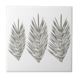 Schwarz-weiße Palm-Blätter Zeichnend Fliese