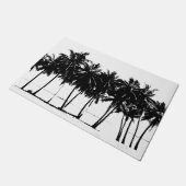 Schwarz-weiße Palmen Pop Art Fußmatte (Schrägansicht)
