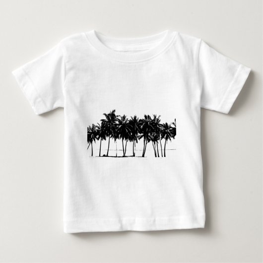 Schwarz-weiße Palmen Silhouette Baby T-shirt (Vorderseite)