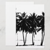 Schwarz-weiße Palmen Silhouette Briefpapier (Vorne/Hinten)